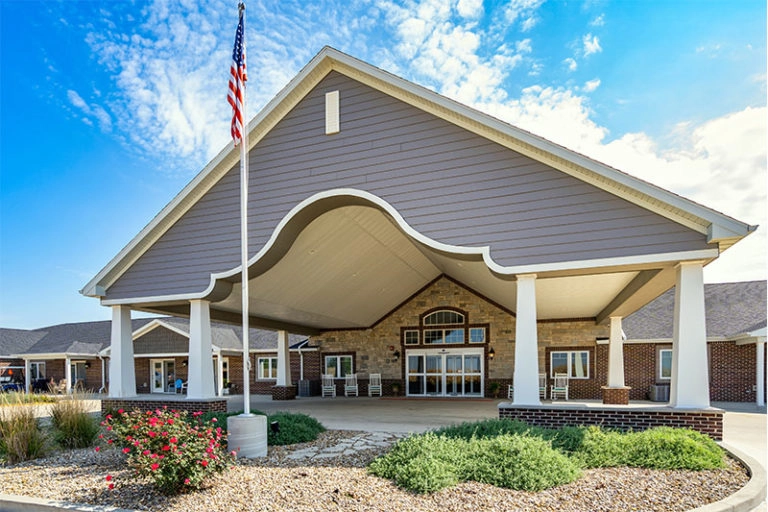 The Villas of South Park entrance on South Main Street in Chatham, IL.