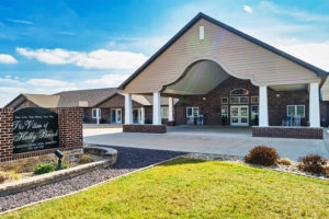 The Villas of Holly Brook entrance on Medical Center Drive, near Kirby Medical Center, in Monticello, IL.